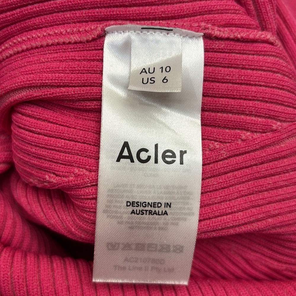 Acler Rickman Midi Ribbed Berry Pink Dress Size 6 - Picture 15 of 16